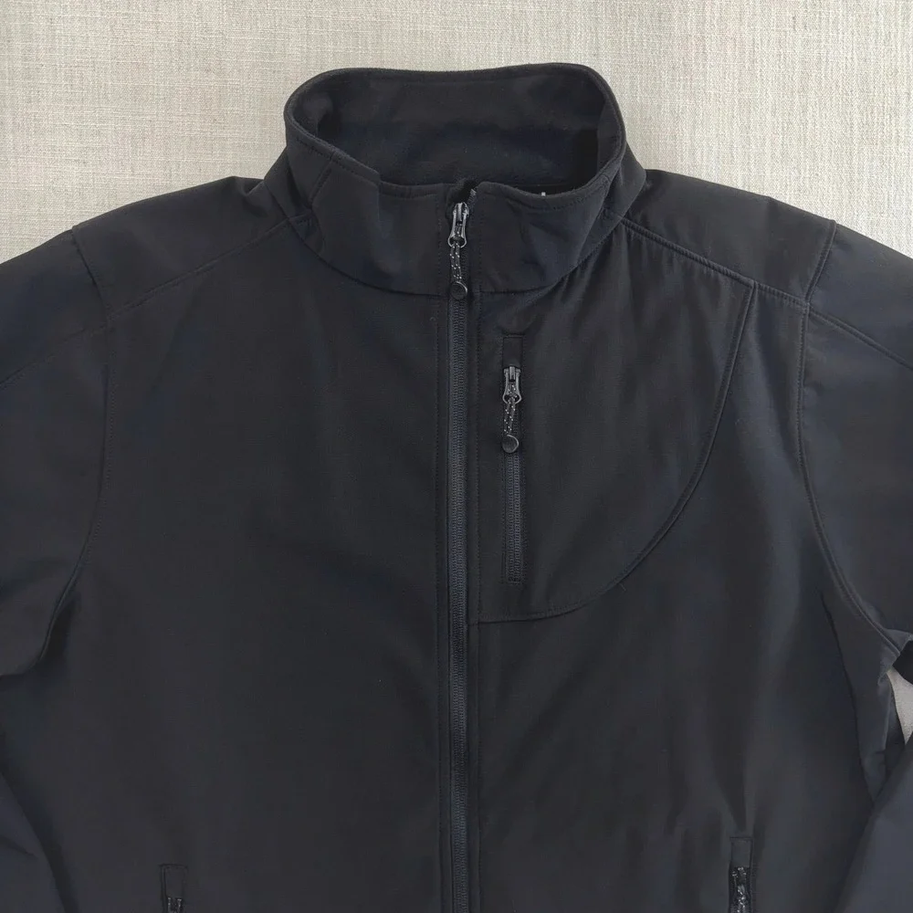 Black Diamond Mens Softshell Fleece Lined Jacket Black Large Full Zip